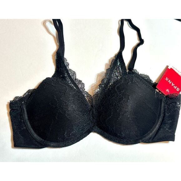Spanx NWT size 32B Undie-tectable plunge push up Bra - Black - Picture 1 of 6